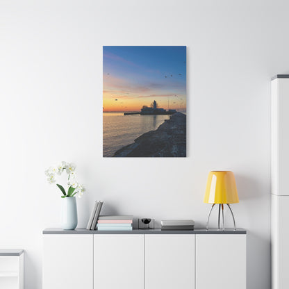 Colorful Canvas Print • "Breakwater Birds" • Vertical or Horizontal orientations • Sizes from 8"x10" to 30"x40"