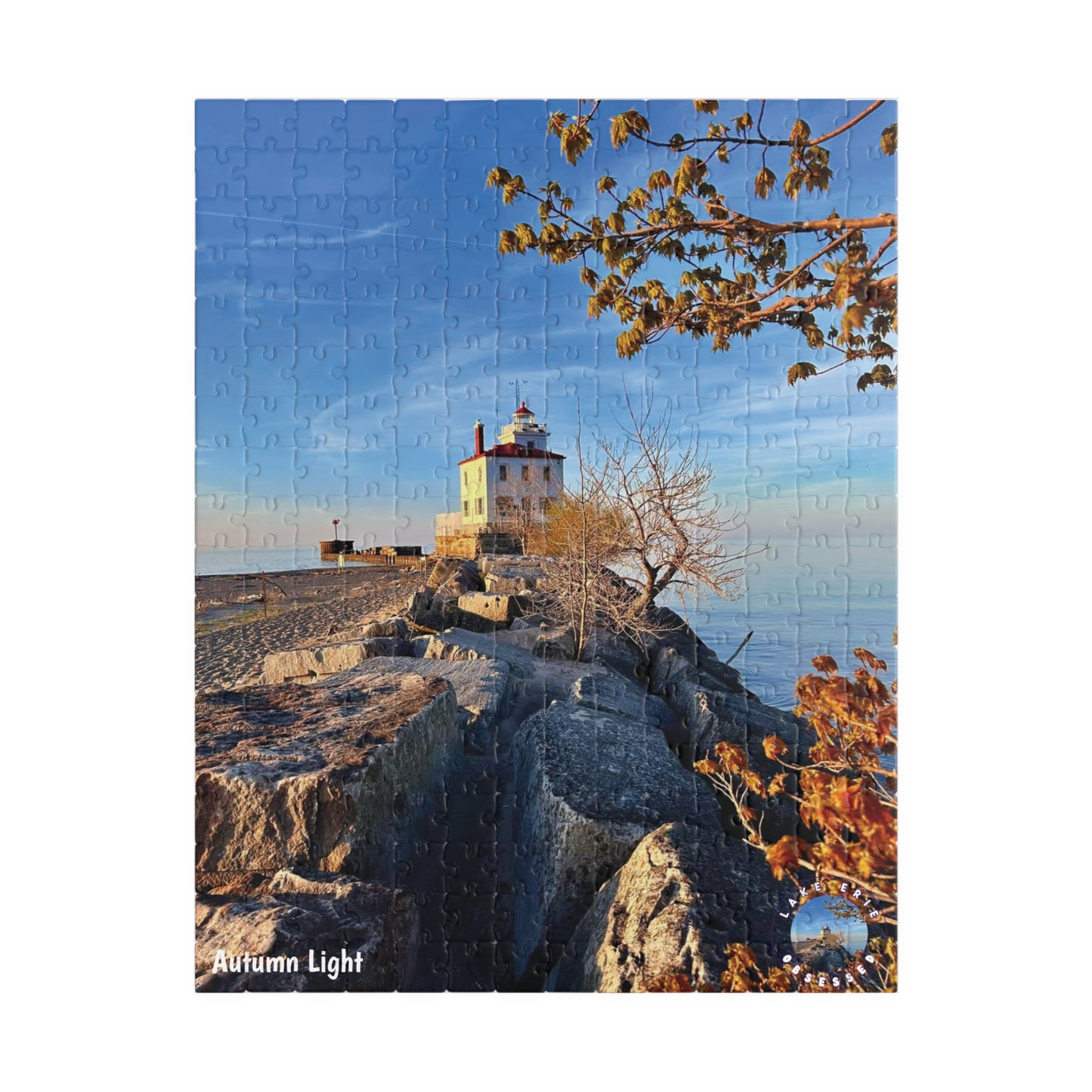Dazzling Jigsaw Puzzles • "Autumn Light" • 110, 252, 520, & 1014-Piece Puzzles for lighthouse lovers