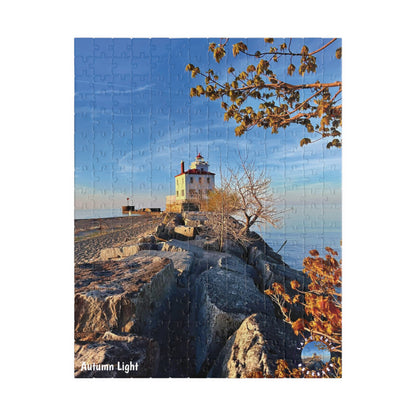 Dazzling Jigsaw Puzzles • "Autumn Light" • 110, 252, 520, & 1014-Piece Puzzles for lighthouse lovers