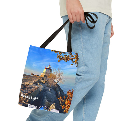 Stylish Photo Tote Bag • "Autumn Light" • 5 color handle choices
