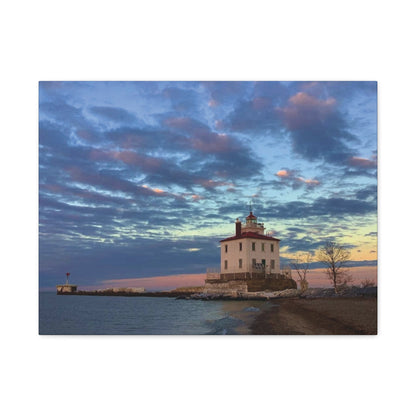 Colorful Canvas Print • "Winter at the Light" • Vertical or Horizontal orientations • Sizes from 8"x10" to 30"x40"