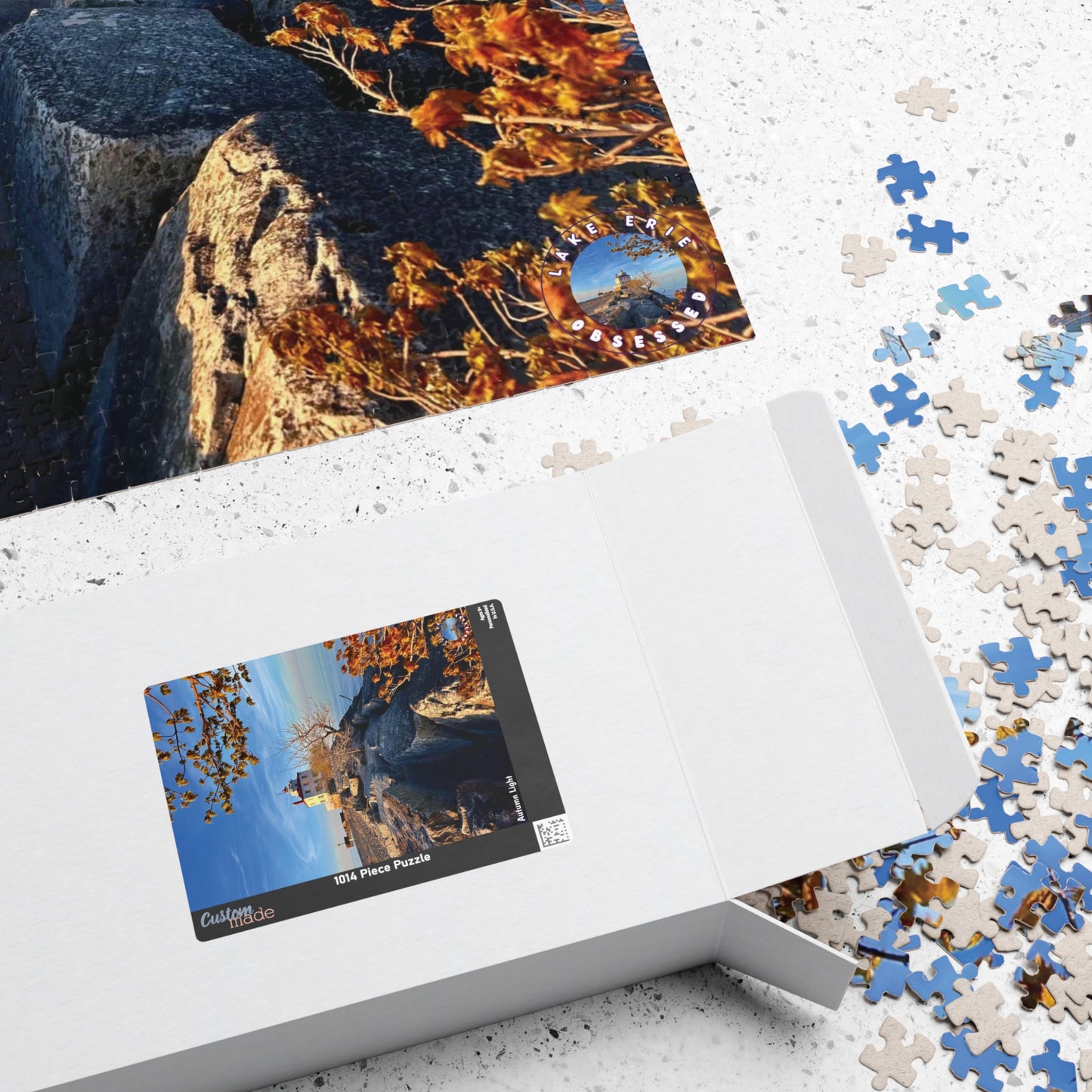 Dazzling Jigsaw Puzzles • "Autumn Light" • 110, 252, 520, & 1014-Piece Puzzles for lighthouse lovers