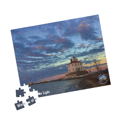 Dazzling Jigsaw Puzzle • "Winter at the Light" • 110, 252, 520, & 1014-Piece Puzzles