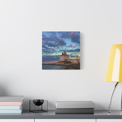 Colorful Canvas Print • "Winter at the Light" • Vertical or Horizontal orientations • Sizes from 8"x10" to 30"x40"