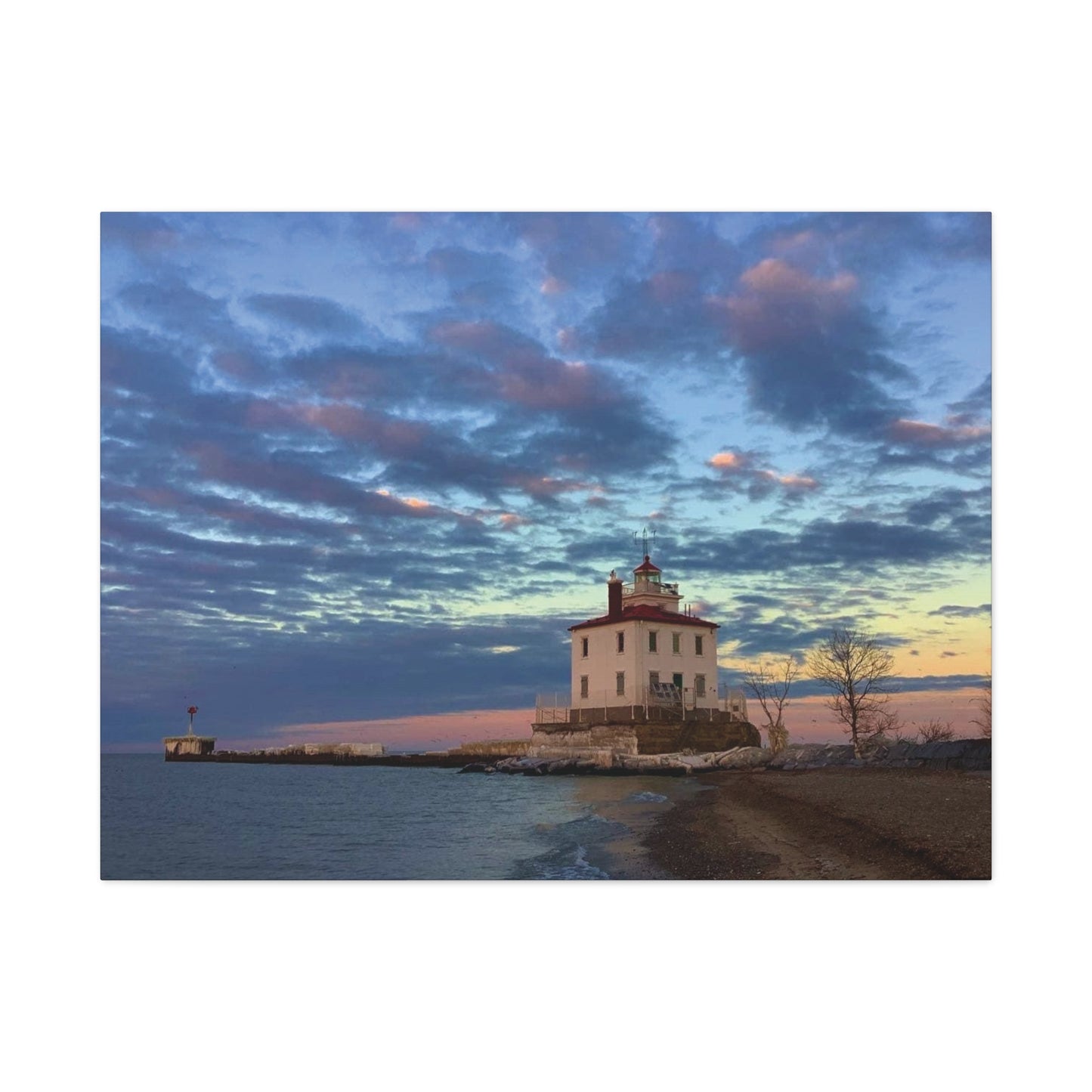 Colorful Canvas Print • "Winter at the Light" • Vertical or Horizontal orientations • Sizes from 8"x10" to 30"x40"
