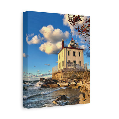 Colorful Canvas Print • "Fairport Harbor West Breakwater Light" • Vertical or Horizontal orientations • Sizes from 8"x10" to 30"x40"