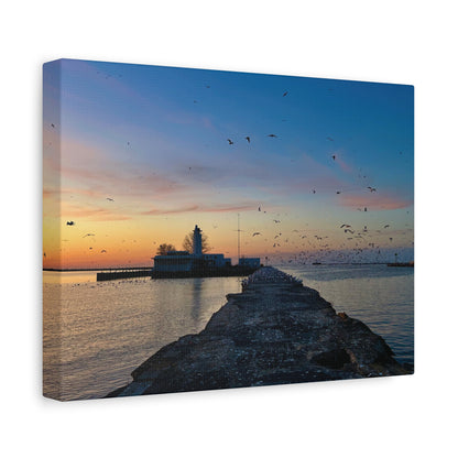 Colorful Canvas Print • "Breakwater Birds" • Vertical or Horizontal orientations • Sizes from 8"x10" to 30"x40"