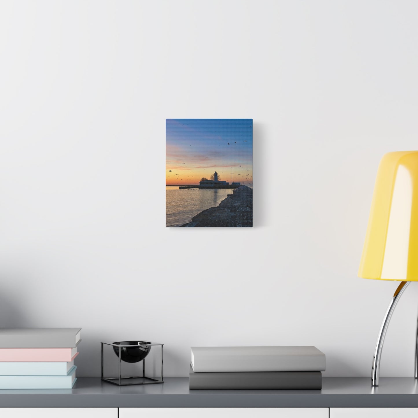 Colorful Canvas Print • "Breakwater Birds" • Vertical or Horizontal orientations • Sizes from 8"x10" to 30"x40"