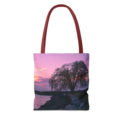 Stylish Photo Tote Bag • "Willow at Edgewater" • 5 color handle choices