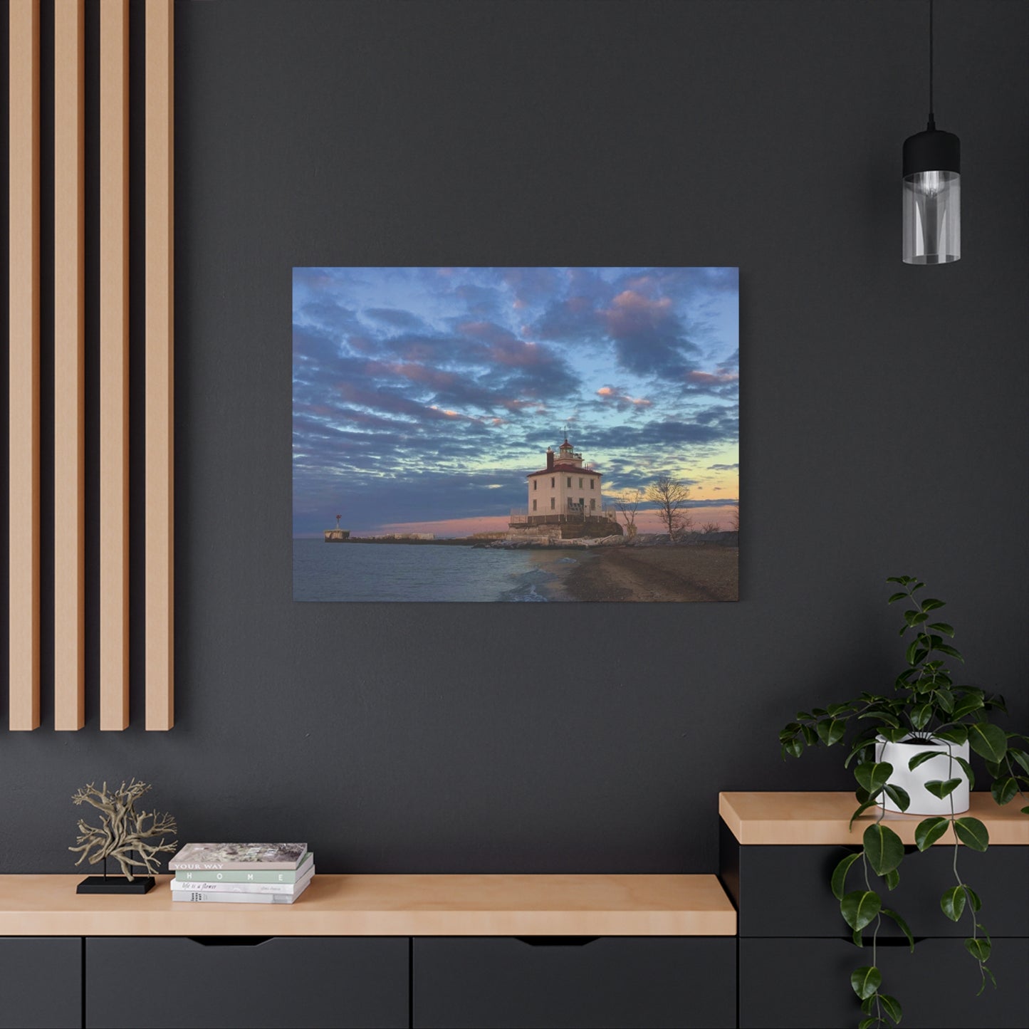 Colorful Canvas Print • "Winter at the Light" • Vertical or Horizontal orientations • Sizes from 8"x10" to 30"x40"