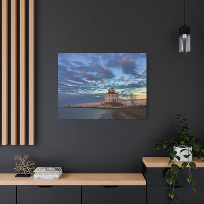 Colorful Canvas Print • "Winter at the Light" • Vertical or Horizontal orientations • Sizes from 8"x10" to 30"x40"