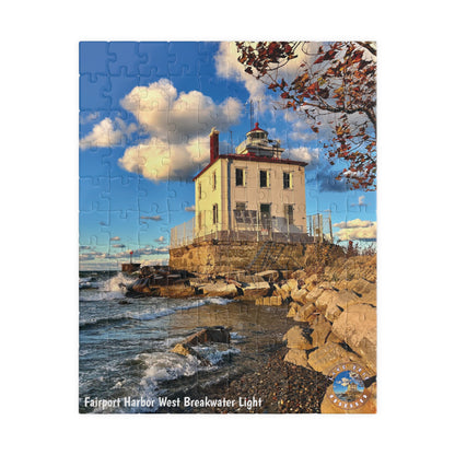 Dazzling Jigsaw Puzzle • "Fairport Harbor West Breakwater Light" • 110, 252, 520, & 1014-Piece Puzzles for Lighthouse Lovers