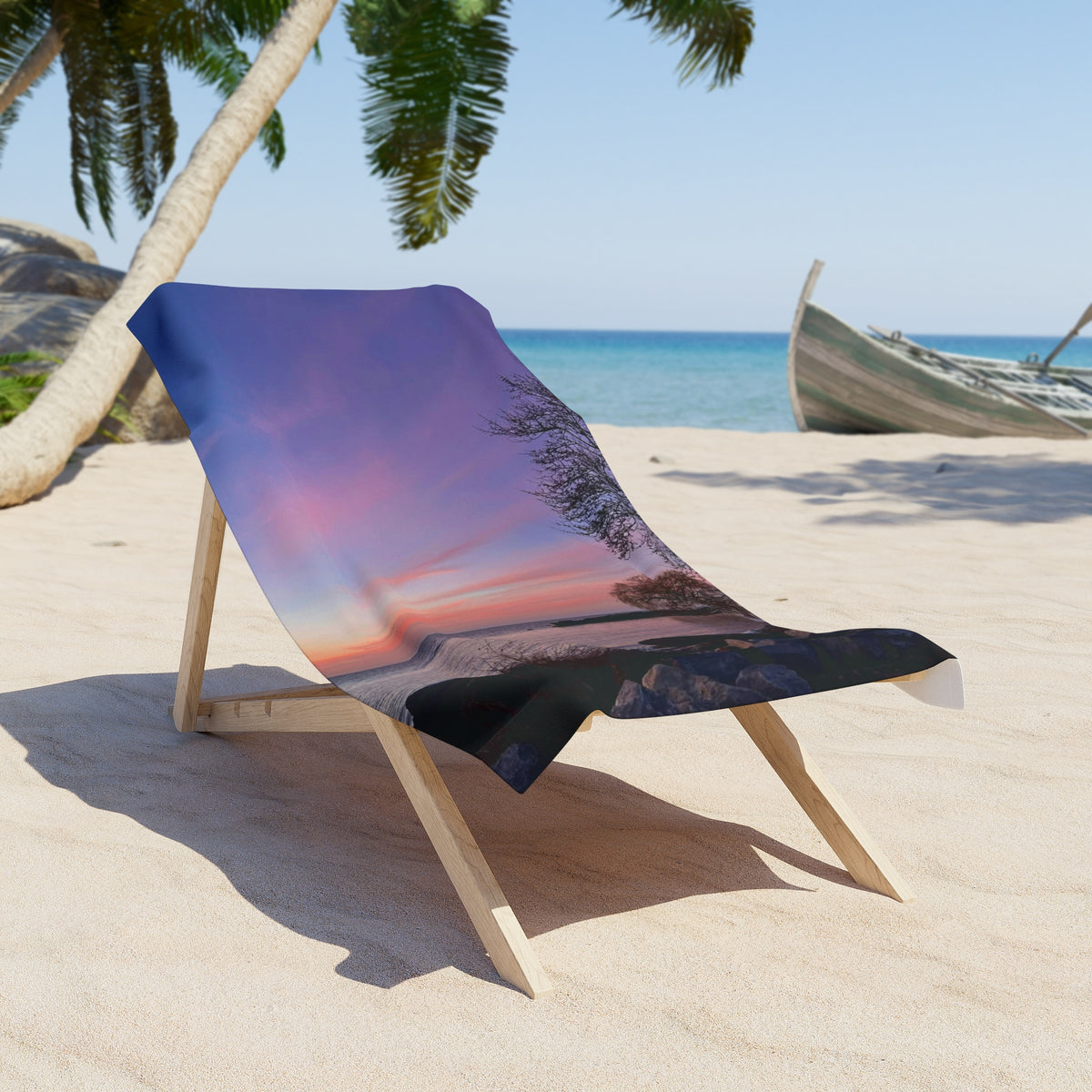 Vibrant Photo Beach Towel • "Sunset Orange" • Relax in Style