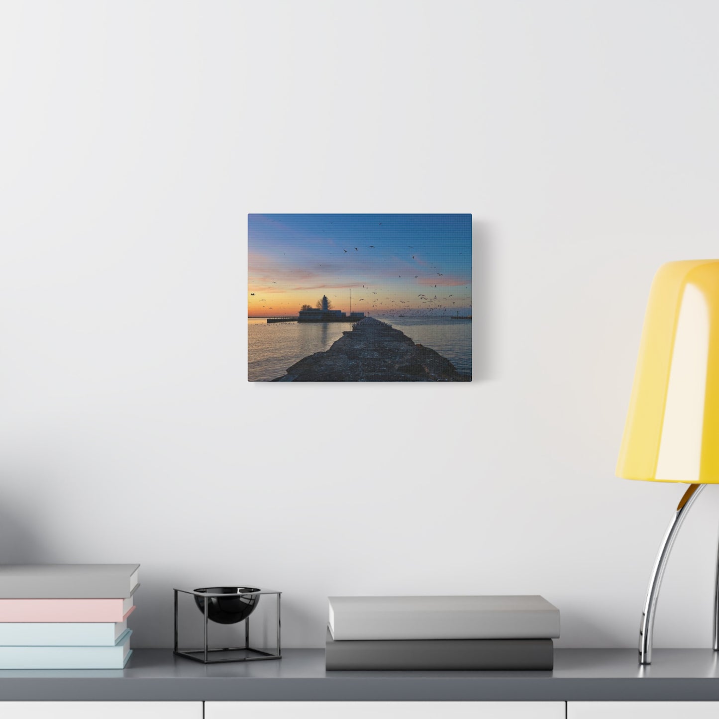 Colorful Canvas Print • "Breakwater Birds" • Vertical or Horizontal orientations • Sizes from 8"x10" to 30"x40"