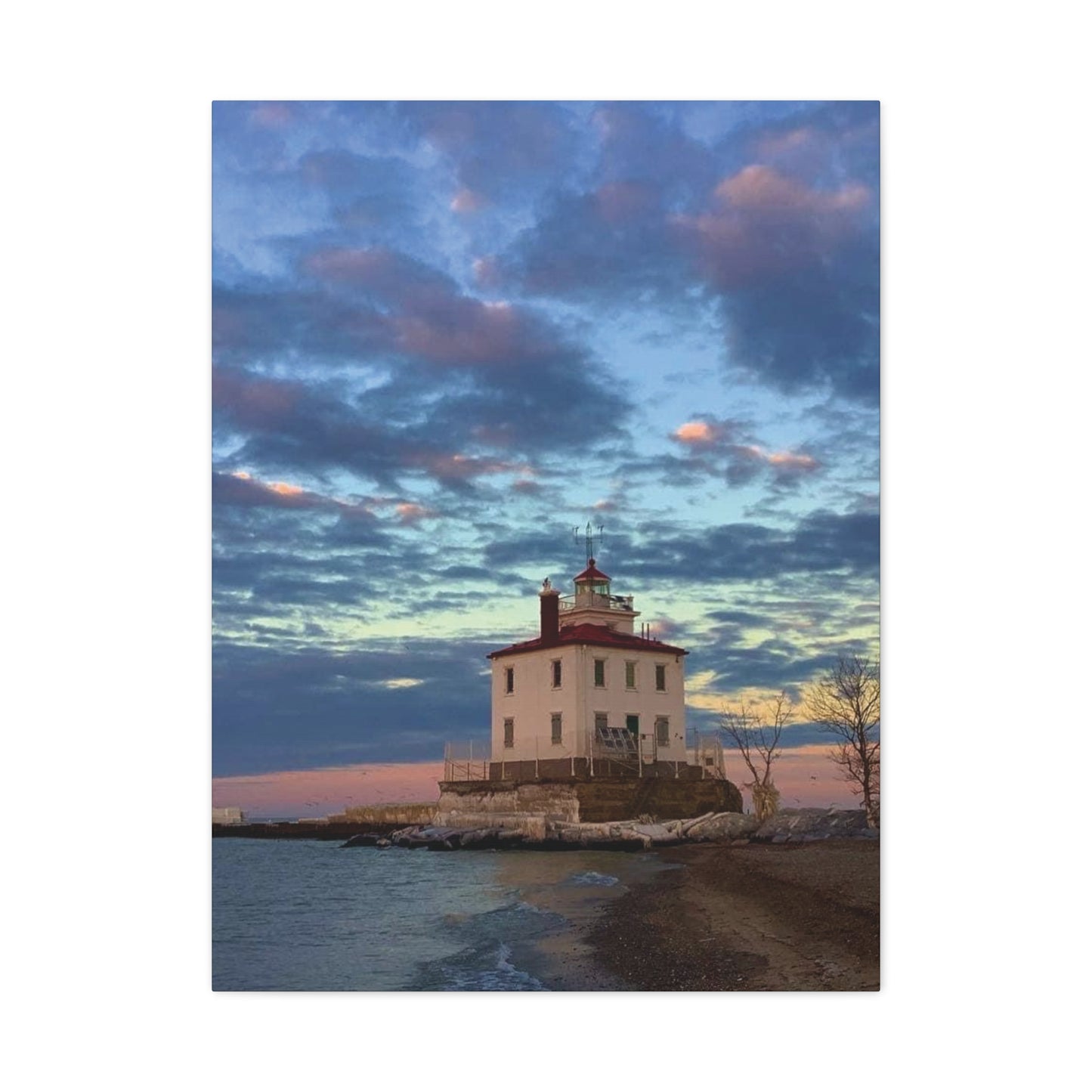 Colorful Canvas Print • "Winter at the Light" • Vertical or Horizontal orientations • Sizes from 8"x10" to 30"x40"