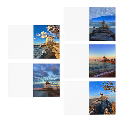 Lake Erie Obsessed Greeting Cards • Lighthouse Edition • 5-Pack of Scenic Note Cards for Lighthouse Lovers