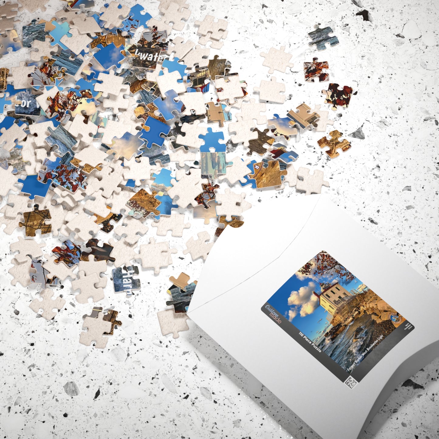 Dazzling Jigsaw Puzzle • "Fairport Harbor West Breakwater Light" • 110, 252, 520, & 1014-Piece Puzzles for Lighthouse Lovers