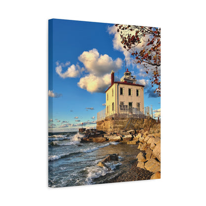 Colorful Canvas Print • "Fairport Harbor West Breakwater Light" • Vertical or Horizontal orientations • Sizes from 8"x10" to 30"x40"