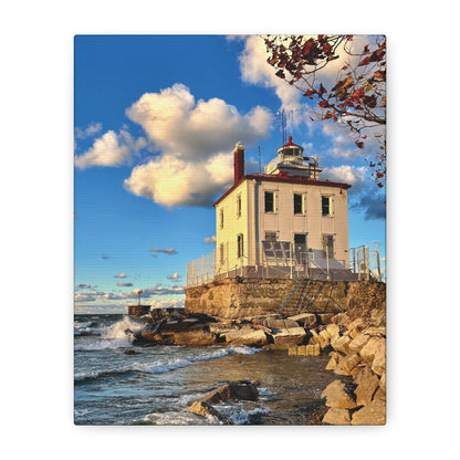 Colorful Canvas Print • "Fairport Harbor West Breakwater Light" • Vertical or Horizontal orientations • Sizes from 8"x10" to 30"x40"