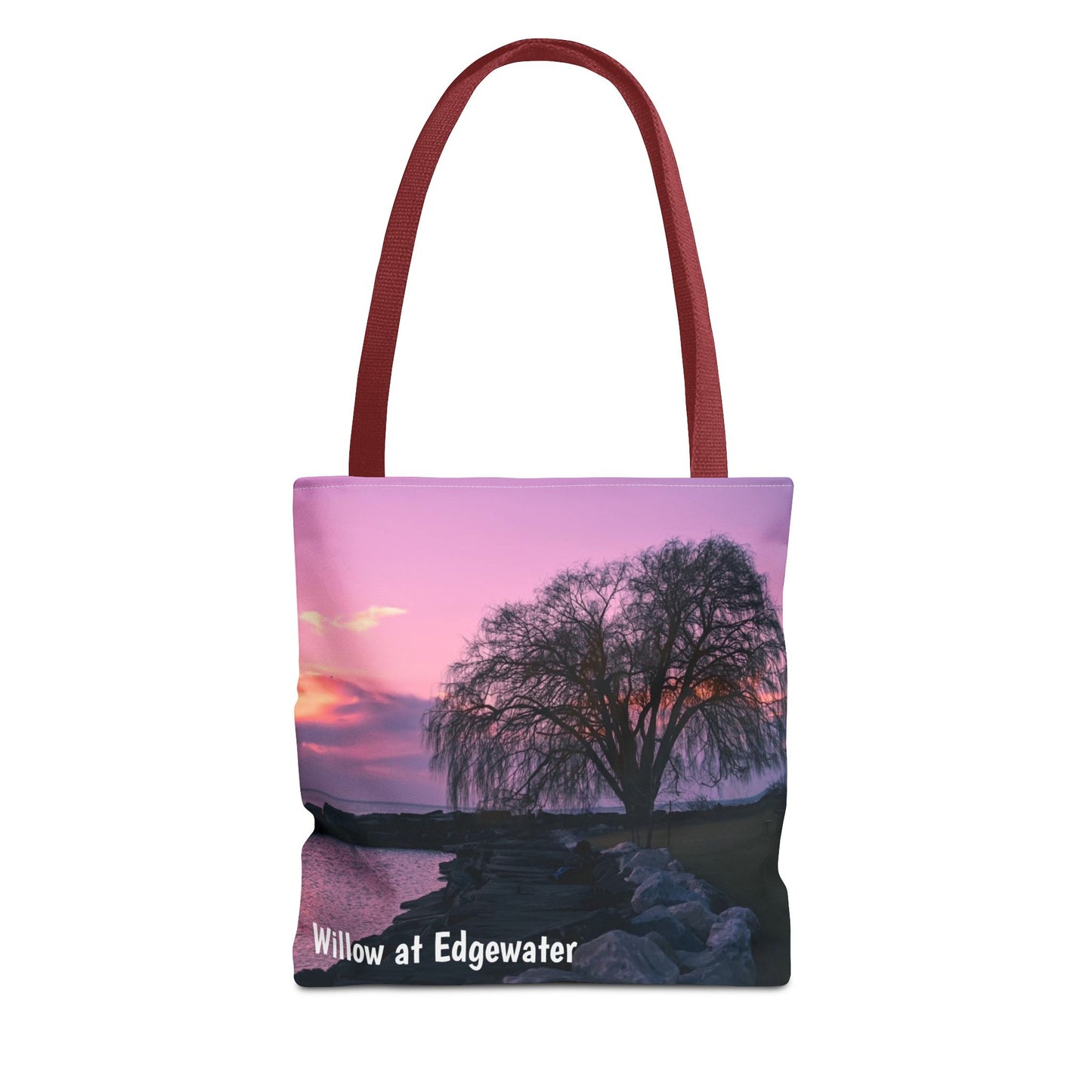 Stylish Photo Tote Bag • "Willow at Edgewater" • 5 color handle choices