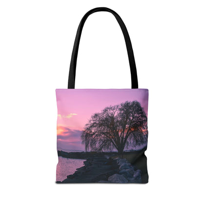 Stylish Photo Tote Bag • "Willow at Edgewater" • 5 color handle choices