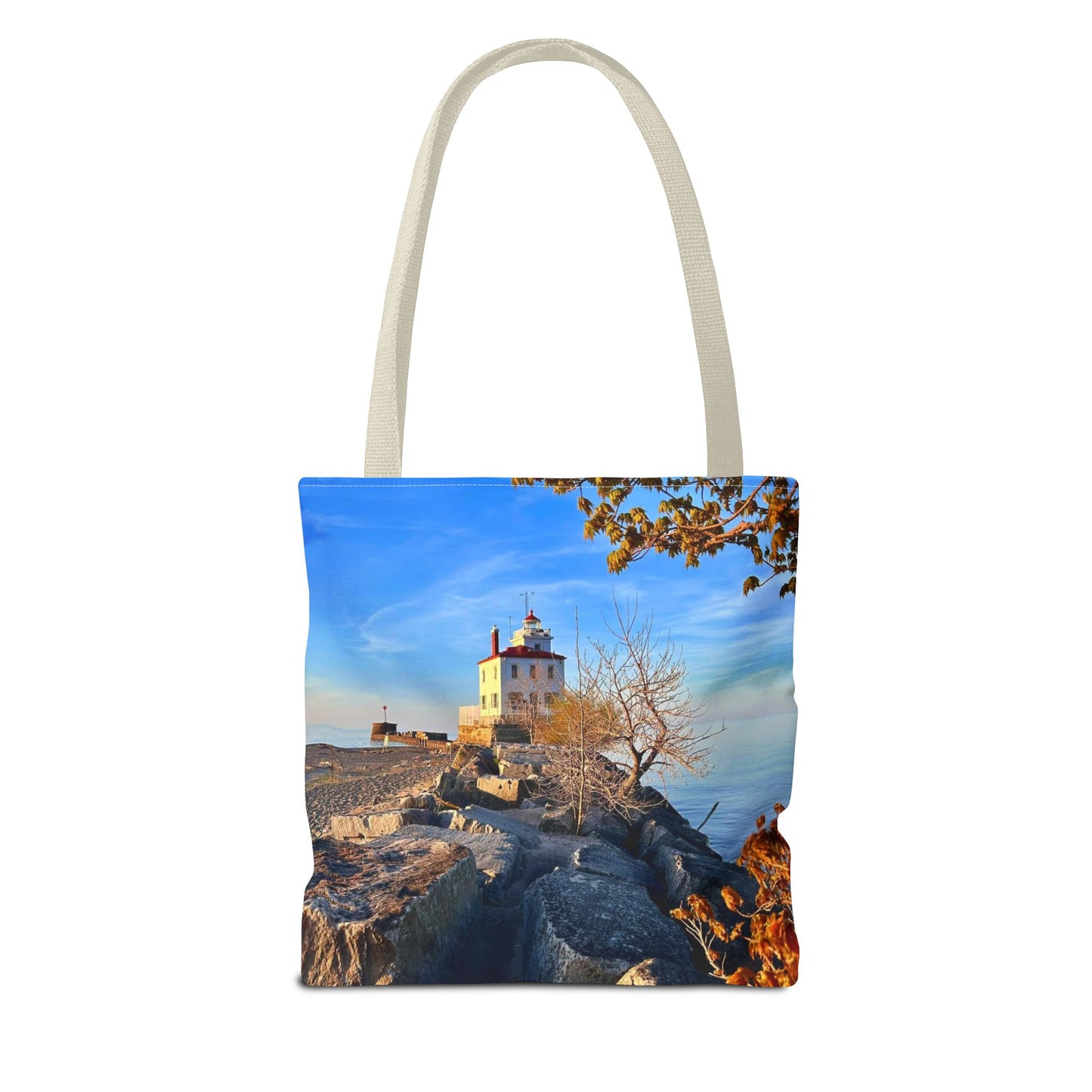 Stylish Photo Tote Bag • "Autumn Light" • 5 color handle choices
