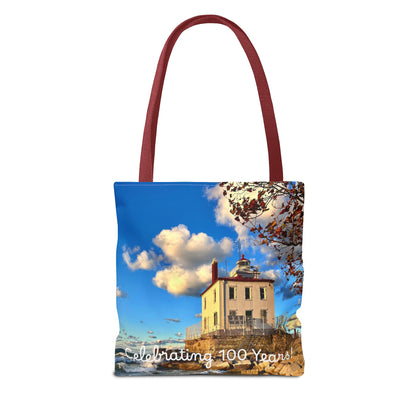 *Special Edition* Stylish Photo Tote Bag • "Fairport Harbor West Breakwater Light" • 5 color handle choices • Celebrating 100 Years!