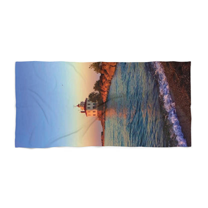 Vibrant Photo Beach Towel • "Lighthouse Glow" • Relax in Style