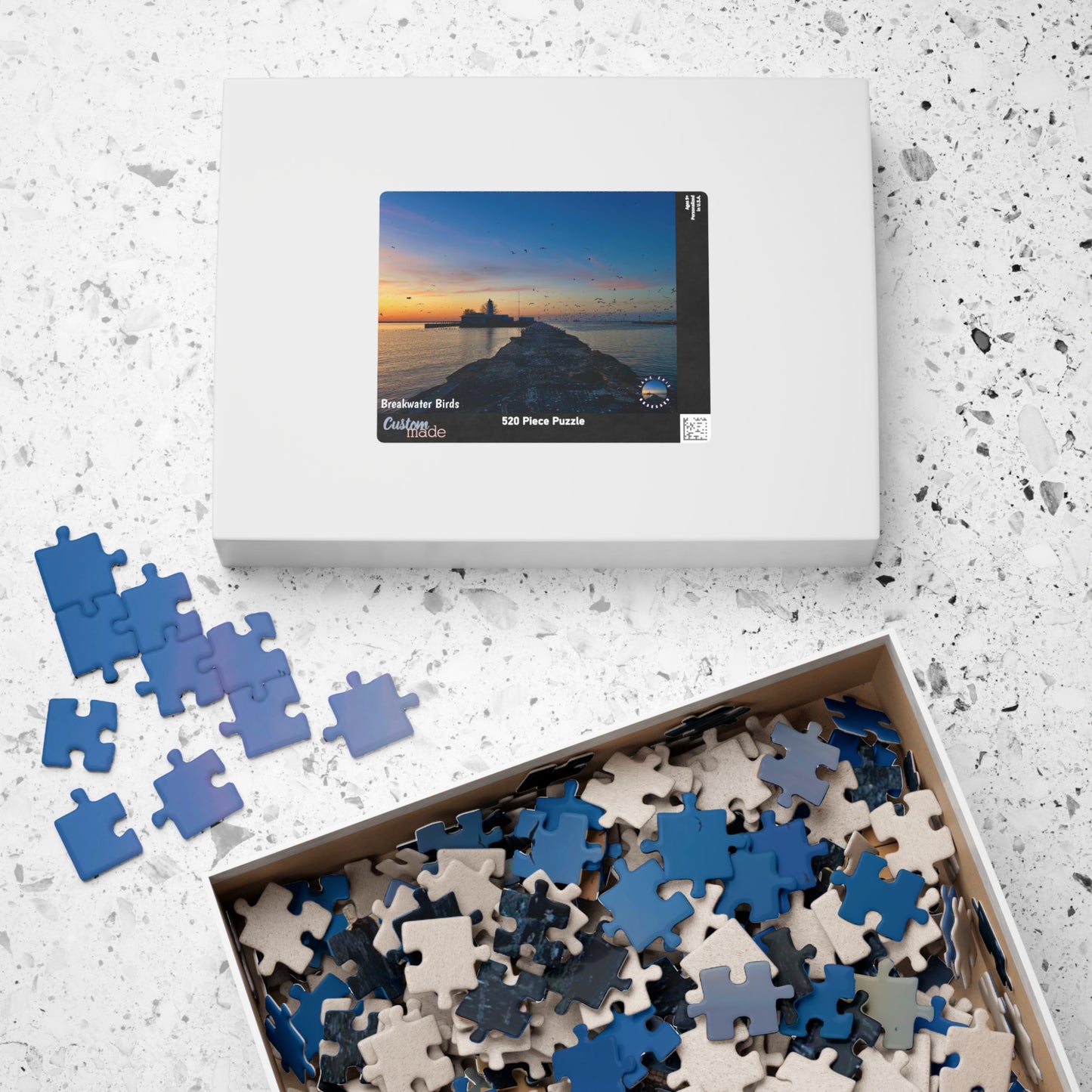 Dazzling Jigsaw Puzzle • "Breakwater Birds" • 110, 252, 520, & 1014-Piece Puzzles