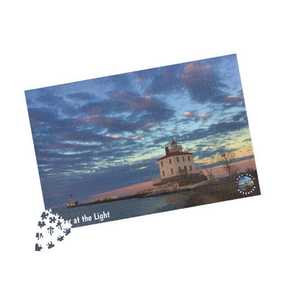 Dazzling Jigsaw Puzzle • "Winter at the Light" • 110, 252, 520, & 1014-Piece Puzzles