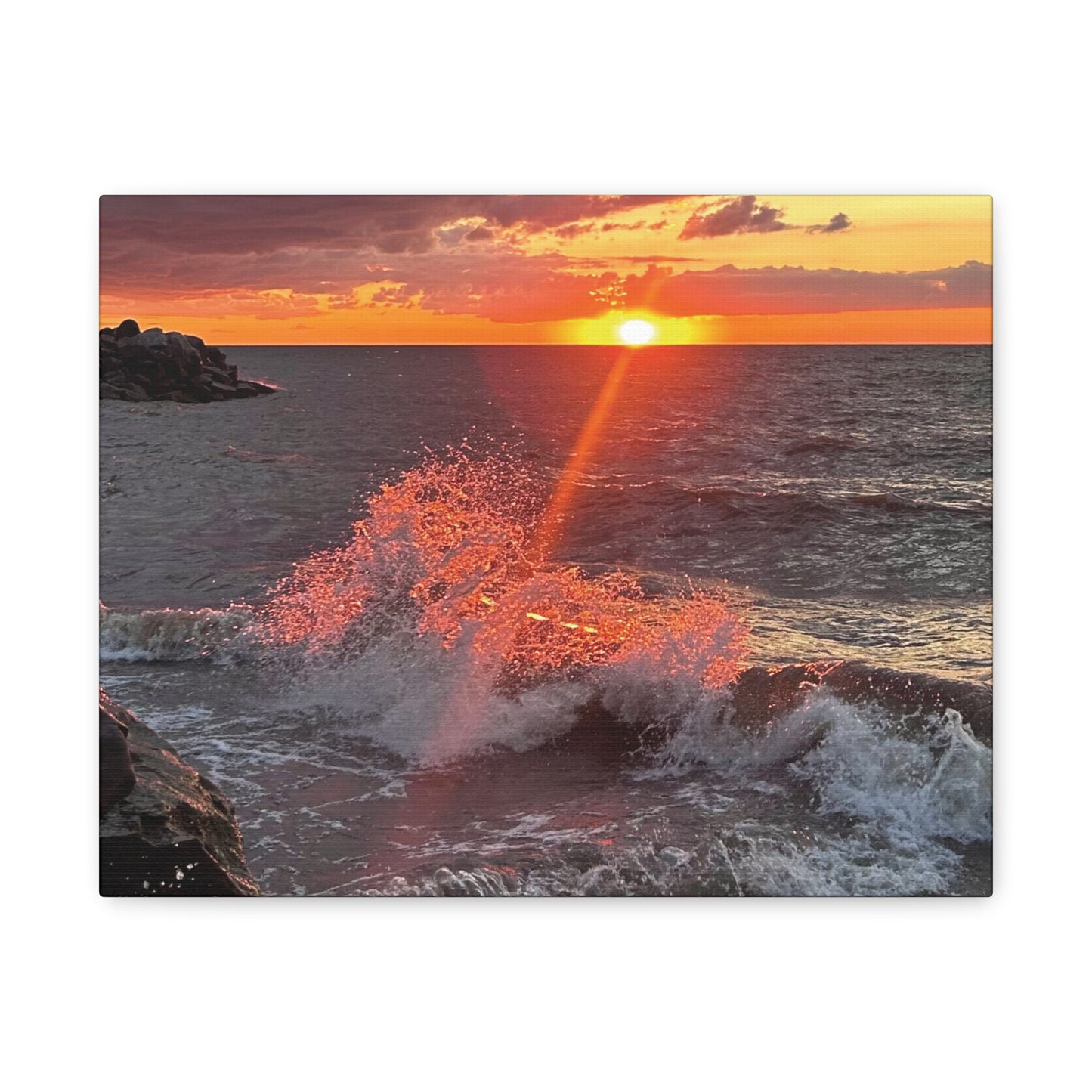 Colorful Canvas Print • "Fiery Splash at Avon Lake" • Vertical or Horizontal orientations • Sizes from 8"x10" to 30"x40"