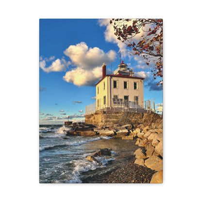 Colorful Canvas Print • "Fairport Harbor West Breakwater Light" • Vertical or Horizontal orientations • Sizes from 8"x10" to 30"x40"