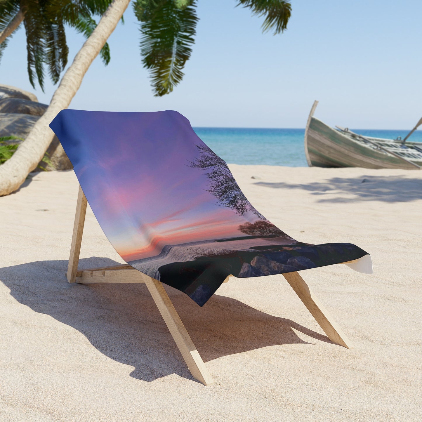 Vibrant Photo Beach Towel • "Sunset Orange" • Relax in Style