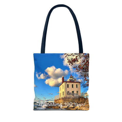 *Special Edition* Stylish Photo Tote Bag • "Fairport Harbor West Breakwater Light" • 5 color handle choices • Celebrating 100 Years!