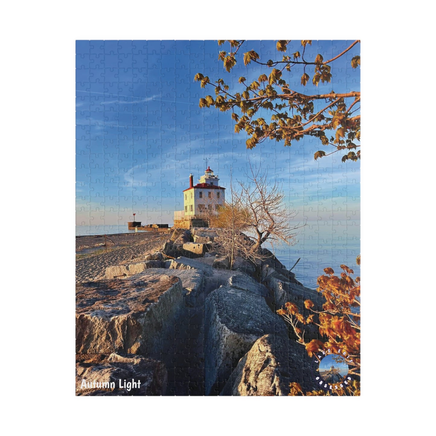 Dazzling Jigsaw Puzzles • "Autumn Light" • 110, 252, 520, & 1014-Piece Puzzles for lighthouse lovers