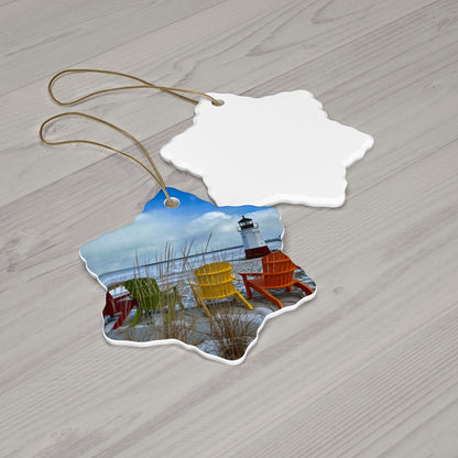 Lake Erie Obsessed Ceramic Christmas Ornaments • Star, Circle, Heart, or Snowflake keepsake