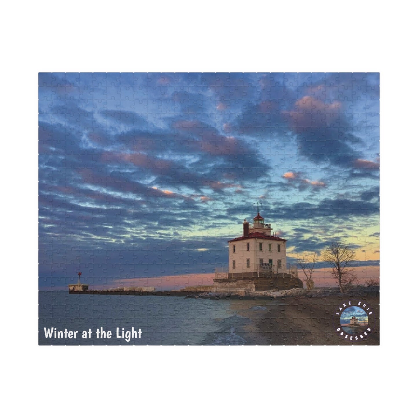 Dazzling Jigsaw Puzzle • "Winter at the Light" • 110, 252, 520, & 1014-Piece Puzzles