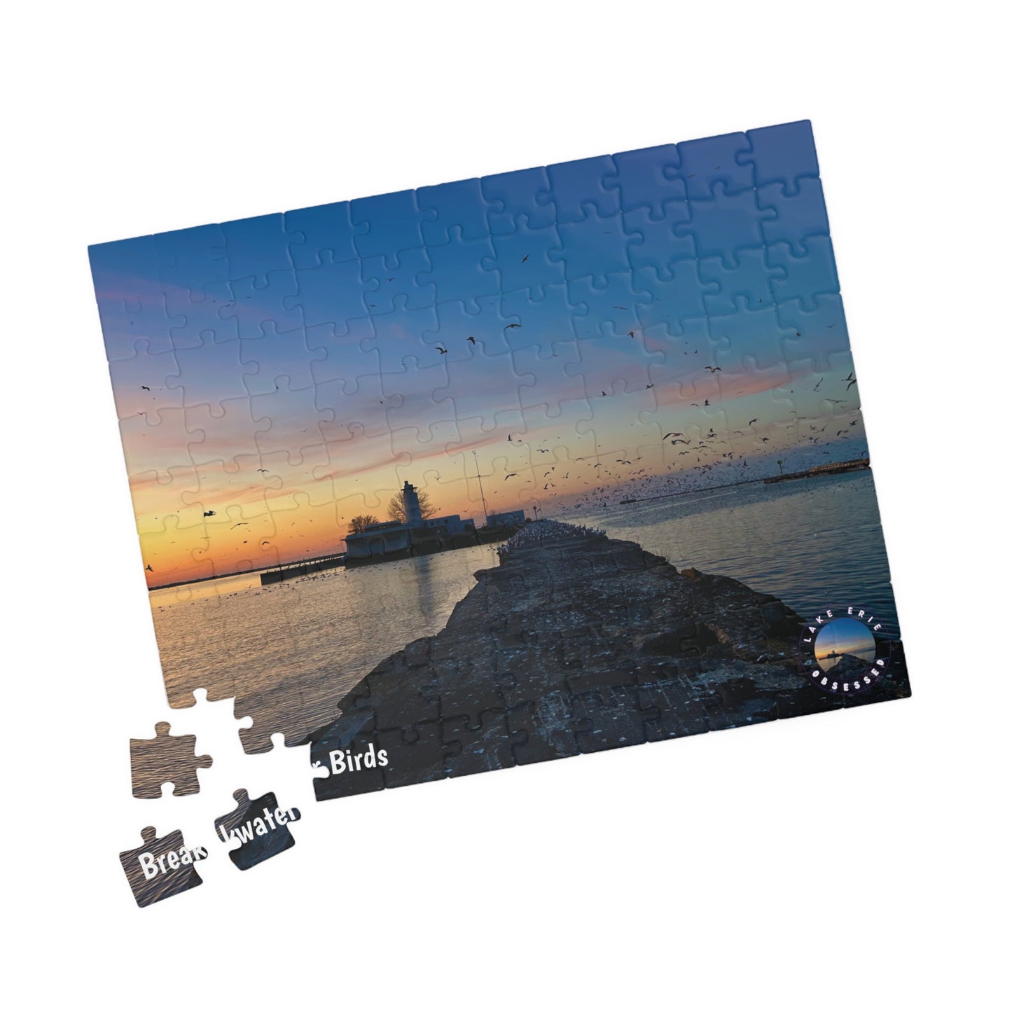 Dazzling Jigsaw Puzzle • "Breakwater Birds" • 110, 252, 520, & 1014-Piece Puzzles
