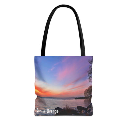 Stylish Photo Tote Bag • "Sunset Orange" • 5 color handle choices