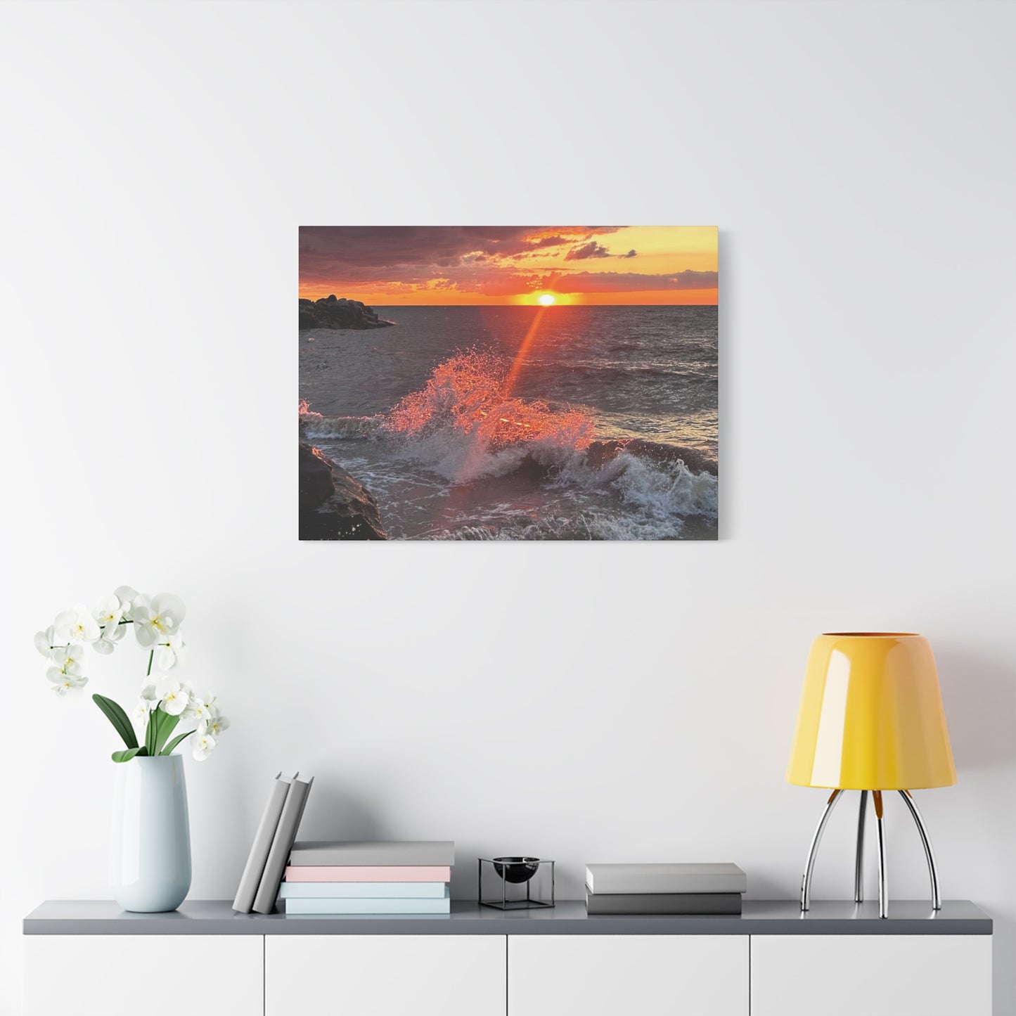 Colorful Canvas Print • "Fiery Splash at Avon Lake" • Vertical or Horizontal orientations • Sizes from 8"x10" to 30"x40"