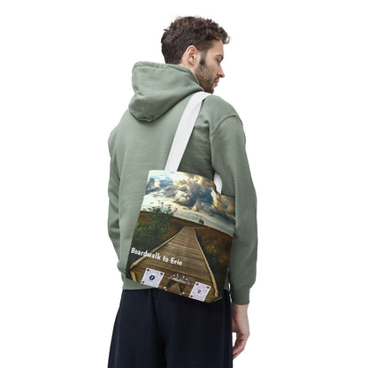 Stylish Photo Tote Bag • "Boardwalk to Erie" • 5 color handle choices
