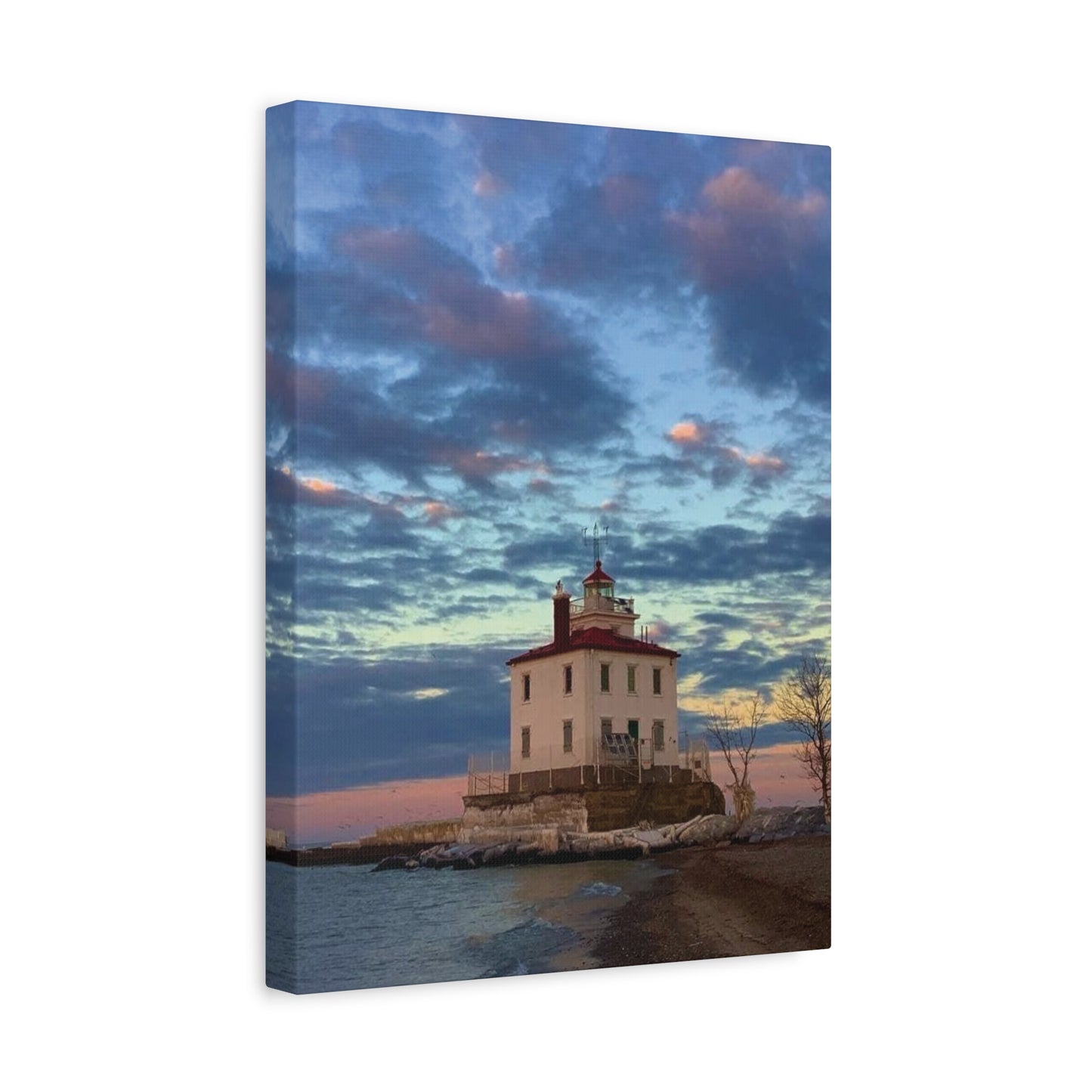 Colorful Canvas Print • "Winter at the Light" • Vertical or Horizontal orientations • Sizes from 8"x10" to 30"x40"