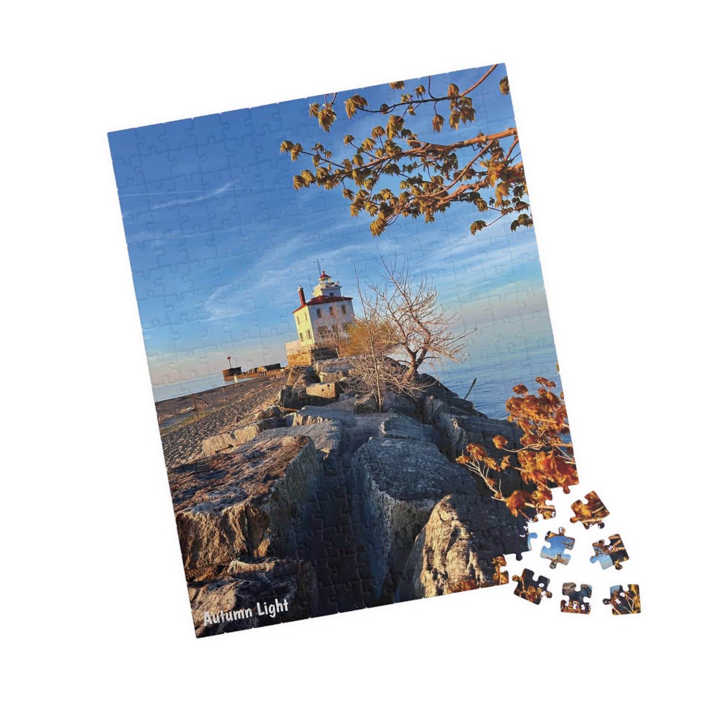 Dazzling Jigsaw Puzzles • "Autumn Light" • 110, 252, 520, & 1014-Piece Puzzles for lighthouse lovers