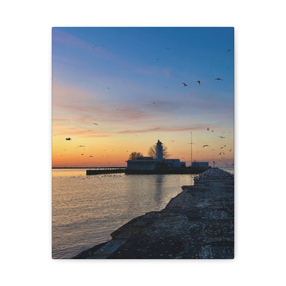 Colorful Canvas Print • "Breakwater Birds" • Vertical or Horizontal orientations • Sizes from 8"x10" to 30"x40"