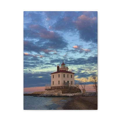 Colorful Canvas Print • "Winter at the Light" • Vertical or Horizontal orientations • Sizes from 8"x10" to 30"x40"