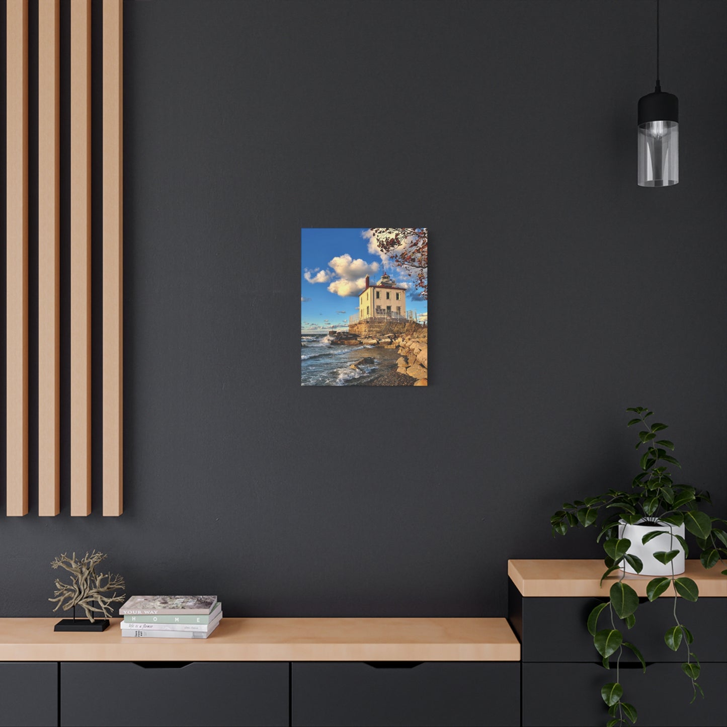 Colorful Canvas Print • "Fairport Harbor West Breakwater Light" • Vertical or Horizontal orientations • Sizes from 8"x10" to 30"x40"