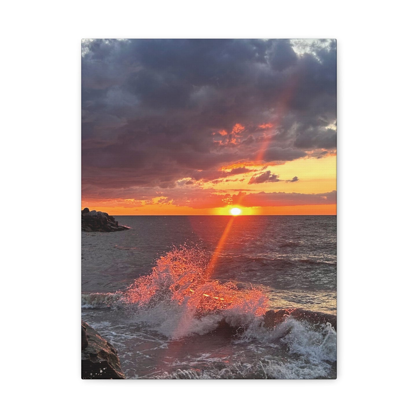 Colorful Canvas Print • "Fiery Splash at Avon Lake" • Vertical or Horizontal orientations • Sizes from 8"x10" to 30"x40"