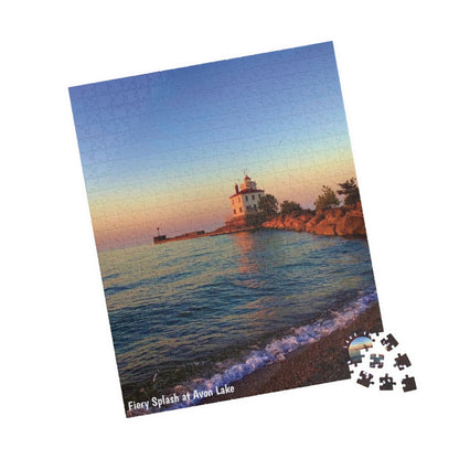 Dazzling Jigsaw Puzzles • "Lighthouse Glow" • 110, 252, 520, & 1014-Piece Puzzles for lighthouse lovers
