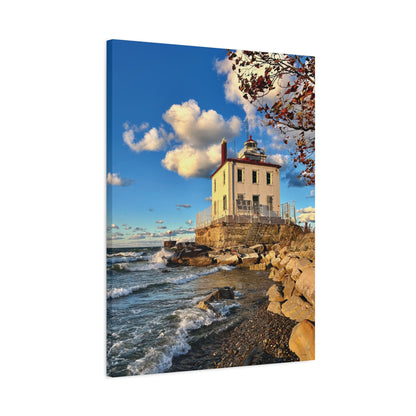 Colorful Canvas Print • "Fairport Harbor West Breakwater Light" • Vertical or Horizontal orientations • Sizes from 8"x10" to 30"x40"