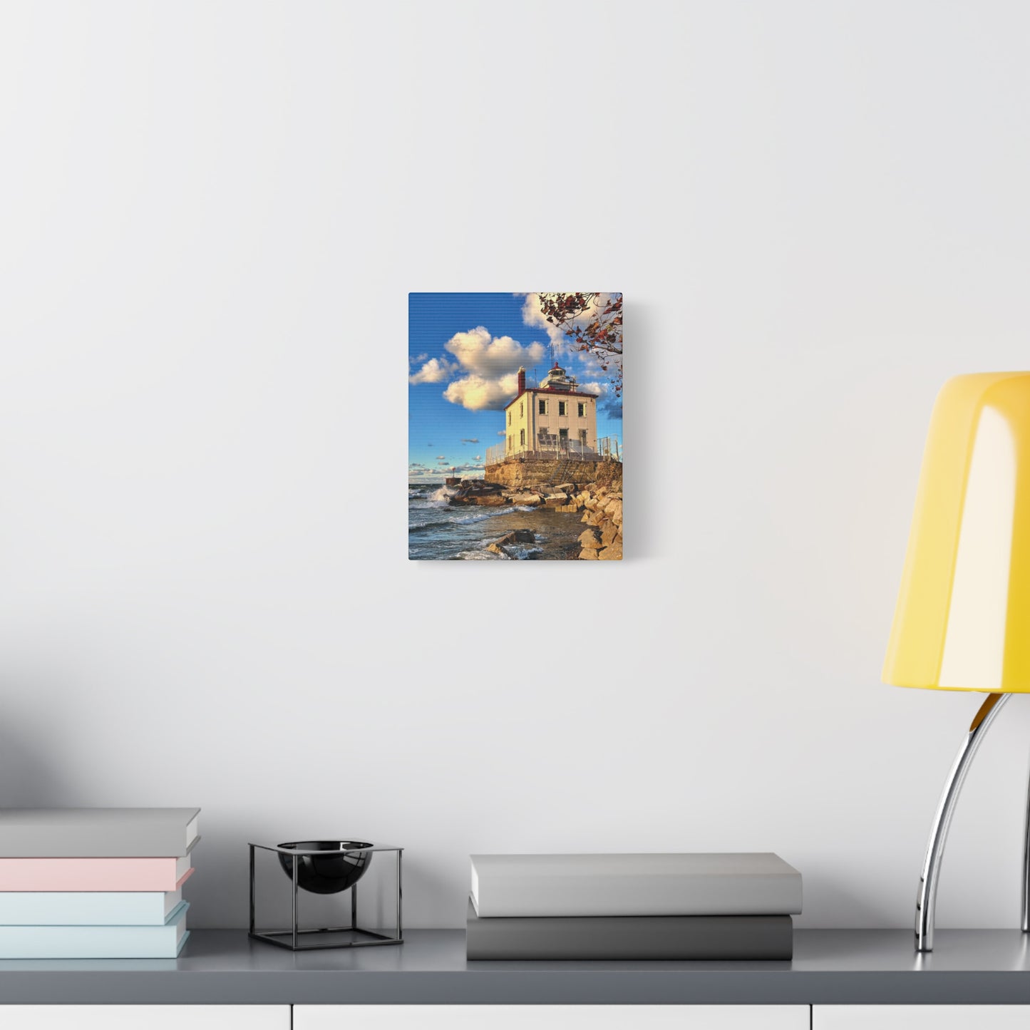 Colorful Canvas Print • "Fairport Harbor West Breakwater Light" • Vertical or Horizontal orientations • Sizes from 8"x10" to 30"x40"
